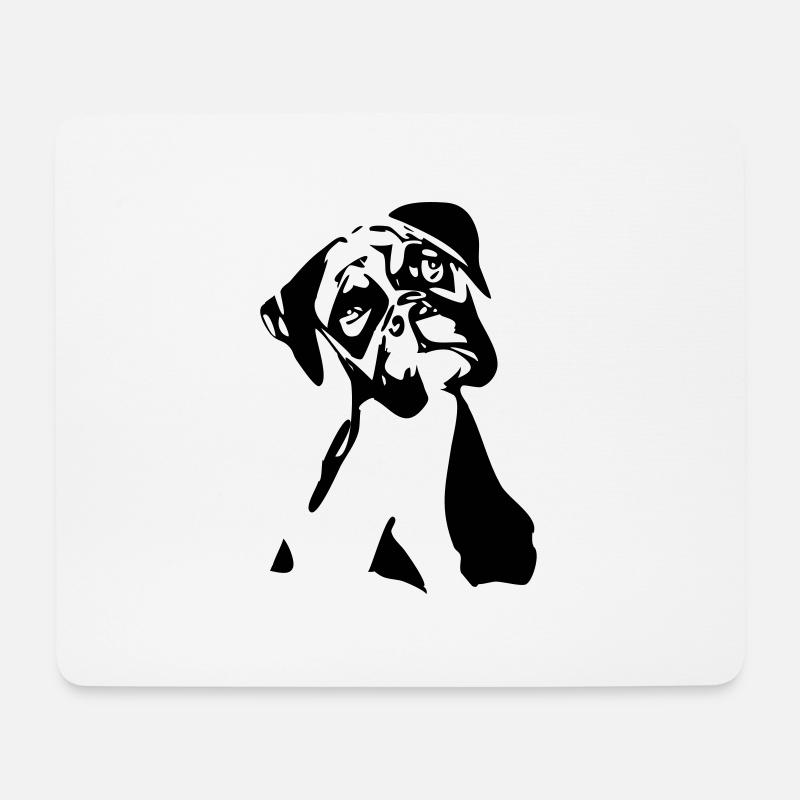 Boxer - Mousepad (Querformat) - Weiß