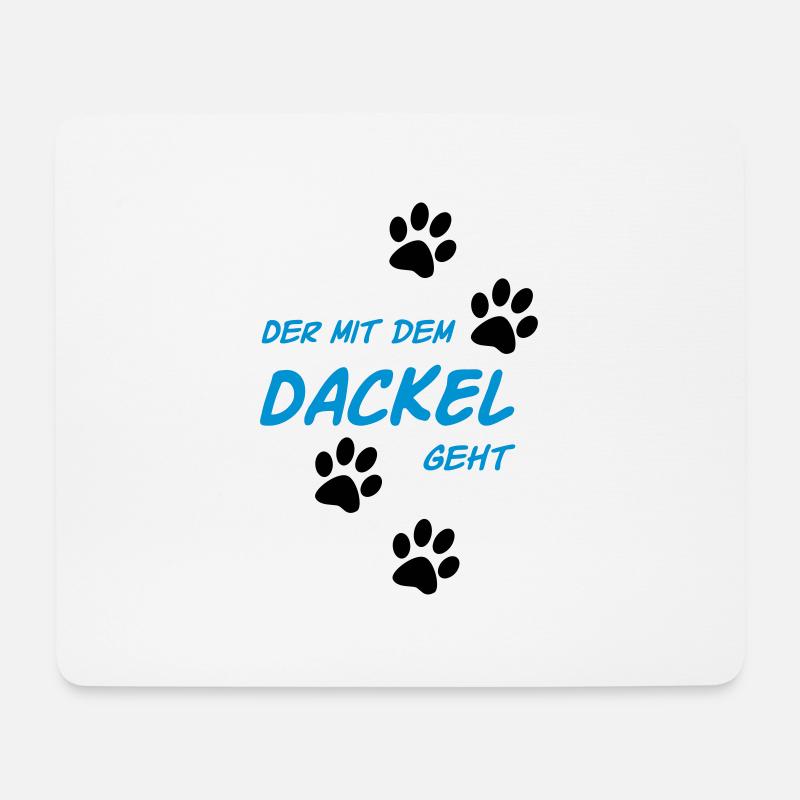 Der mit dem Dackel geht - Mousepad (Querformat) - Weiß