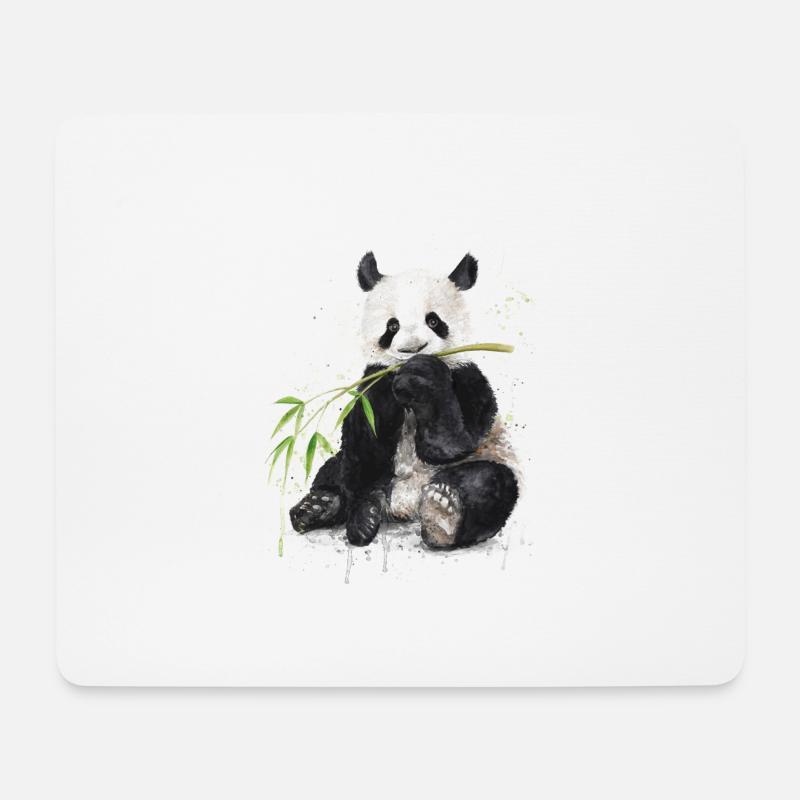 Panda - Mousepad (Querformat) - Weiß
