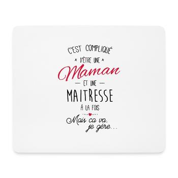 maman et maitresse - Tapis de souris (format paysage) - blanc - Devant
