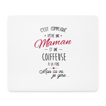 maman et Coiffeuse - Tapis de souris (format paysage) - blanc - Devant