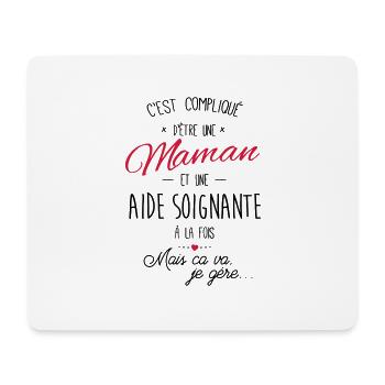 maman et Aide soignante - Tapis de souris (format paysage) - blanc - Devant