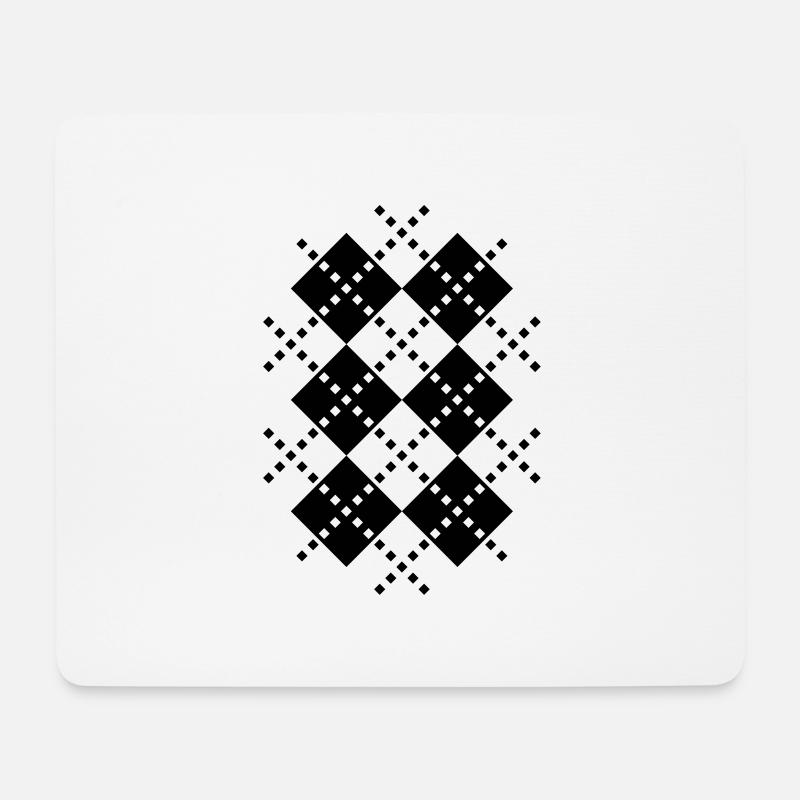 Retro Karos - Mousepad (Querformat) - Weiß
