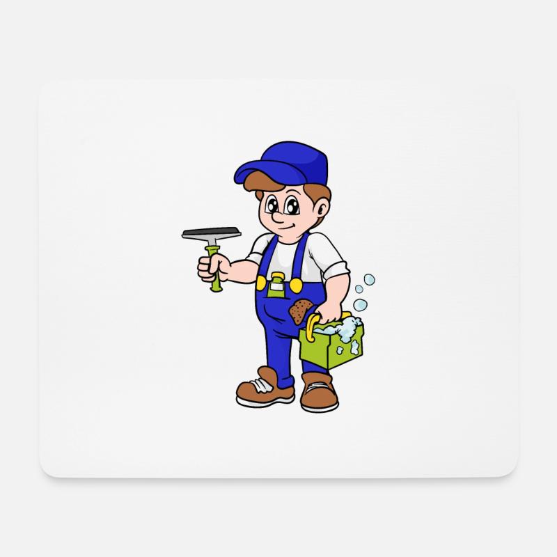 Gebäudereiniger Fensterputzer - Mousepad (Querformat) - Weiß