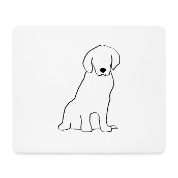 Dog Dog Drawing Gift Silhouette - Mouse Pad (horizontal) - white - Front