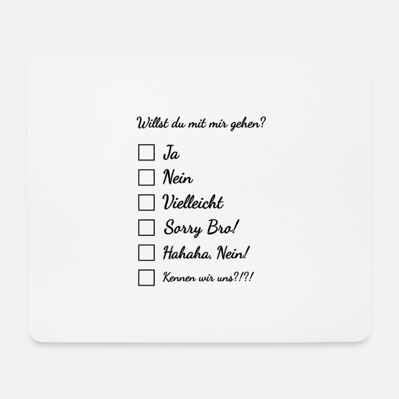 Willst du mit mir gehen? - Mousepad (Querformat) - Weiß