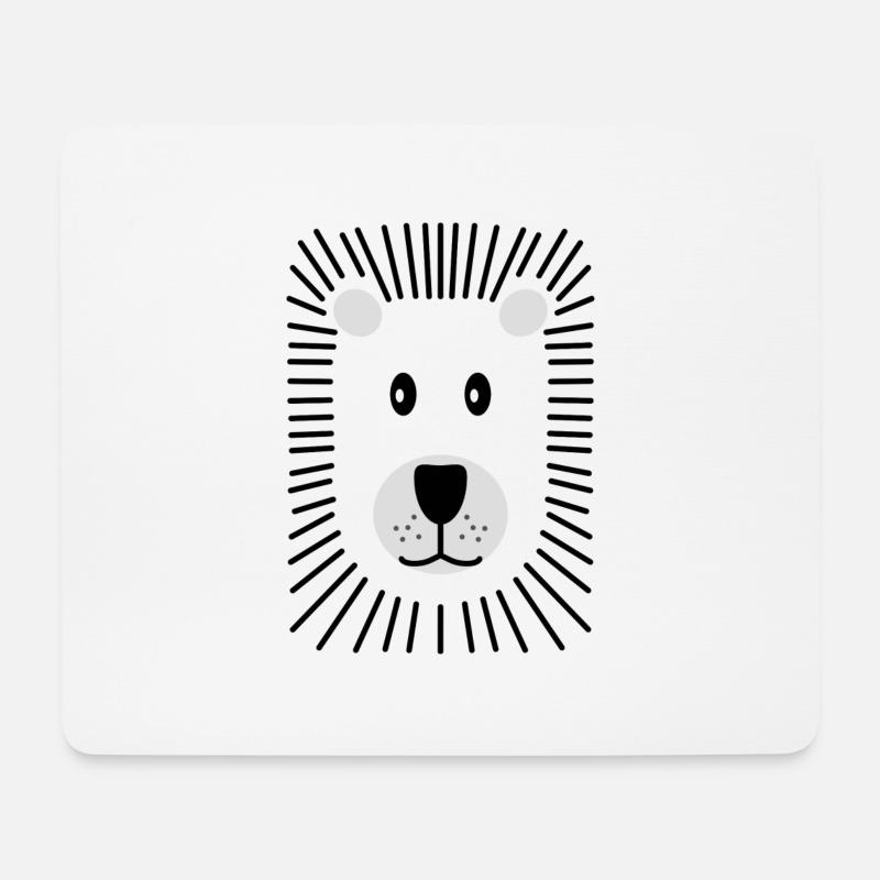 Lion - Tapis de souris (format paysage) - blanc
