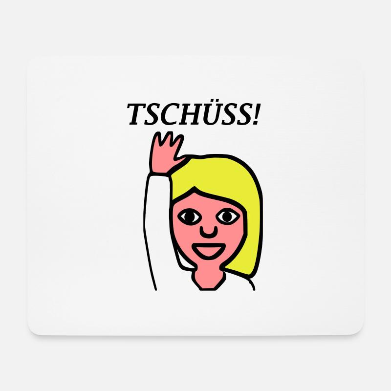 Emoji Grüßen Tschüss - Mousepad (Querformat) - Weiß