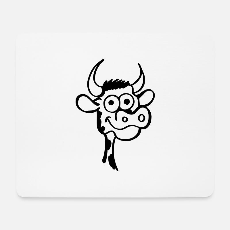Cow stamped - Mouse Pad (horizontal) - white