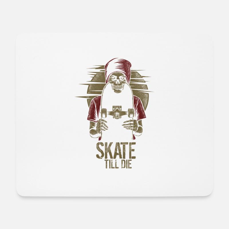 Skate Till Die - Mousepad (Querformat) - Weiß