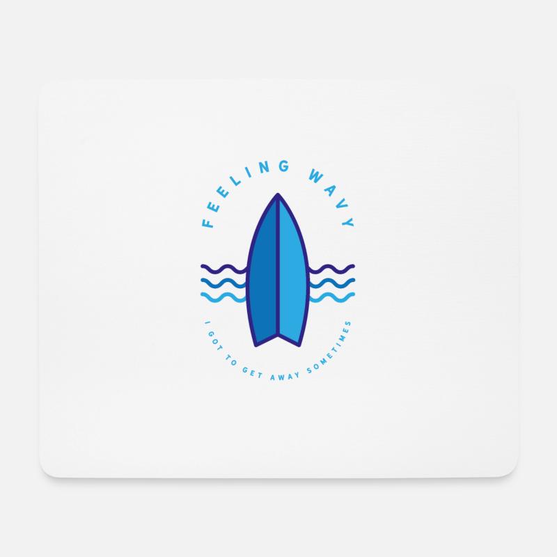 Surfer Shirt – Feeling Wavy - Mousepad (Querformat) - Weiß
