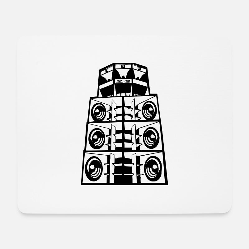 Système audio 23 - Tapis de souris (format paysage) - blanc