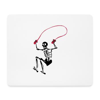 Skelett beim Seilhüpfen - Mousepad (Querformat) - Weiß - Vorne