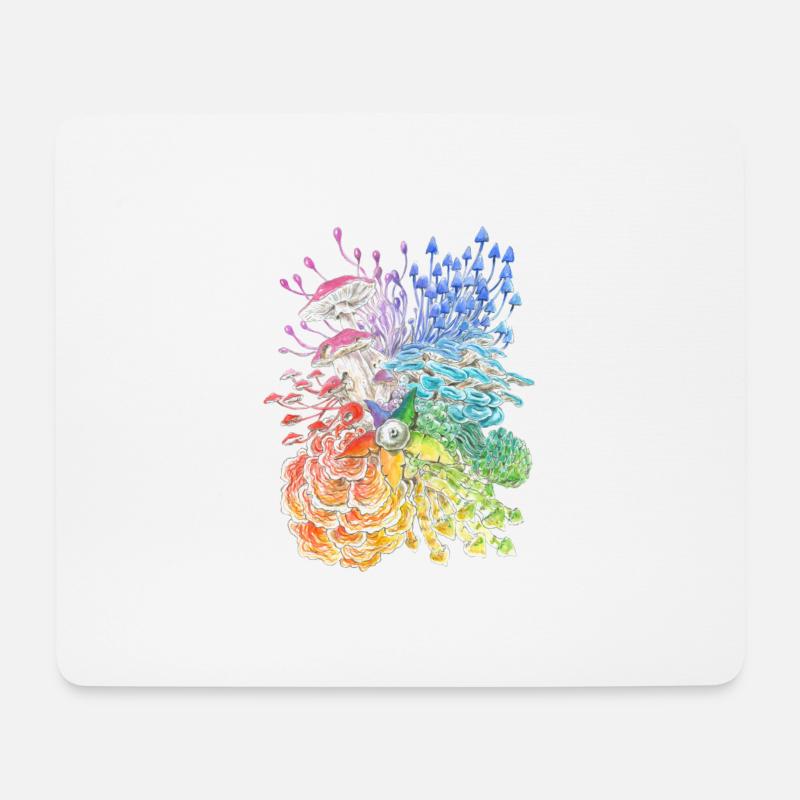 Rainbow sopp / mangfold - Musematte (liggende format) - hvit