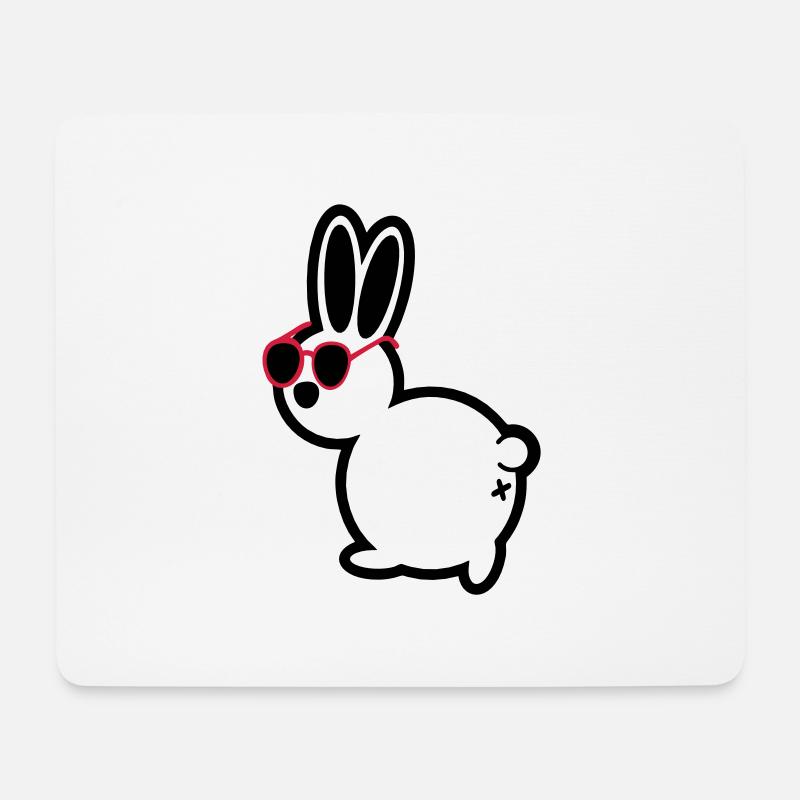 comic hase - Mousepad (Querformat) - Weiß