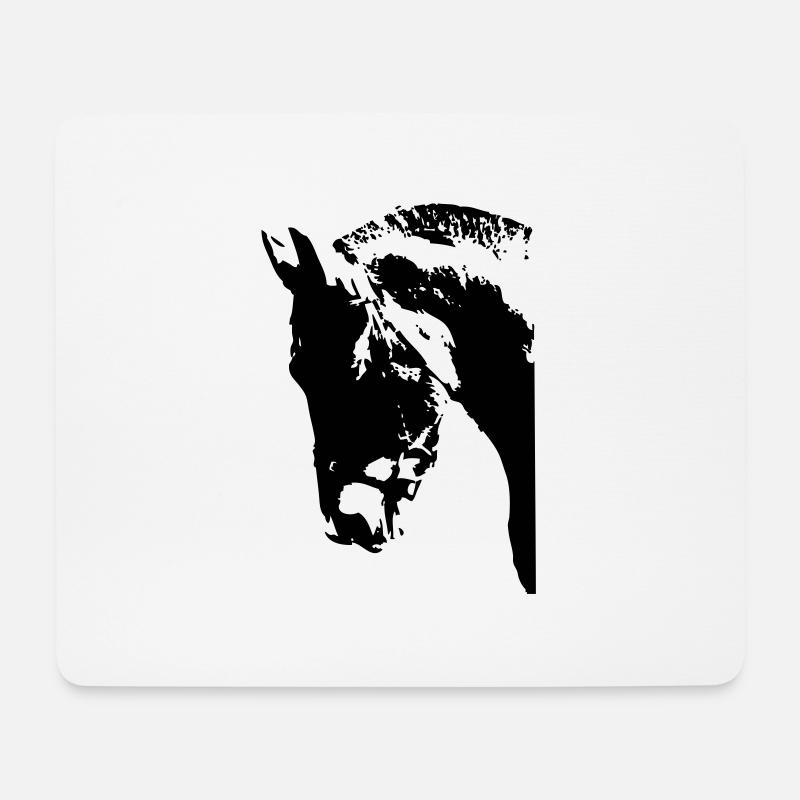 Pferd - Mousepad (Querformat) - Weiß