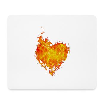 Flammendes Herz - Mousepad (Querformat) - Weiß - Vorne