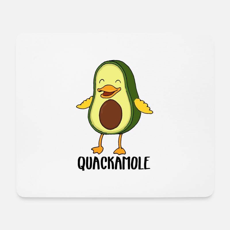 Avocado-Enten-lustiges Wortspiel - Quackamole - Mousepad (Querformat) - Weiß