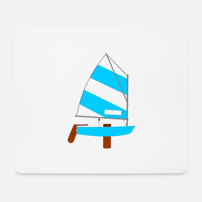Segelboot - Mousepad (Querformat) - Weiß