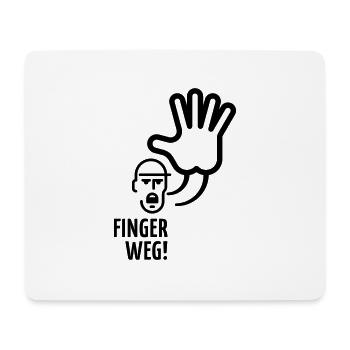 Finger weg! - Mousepad (Querformat) - Weiß - Vorne