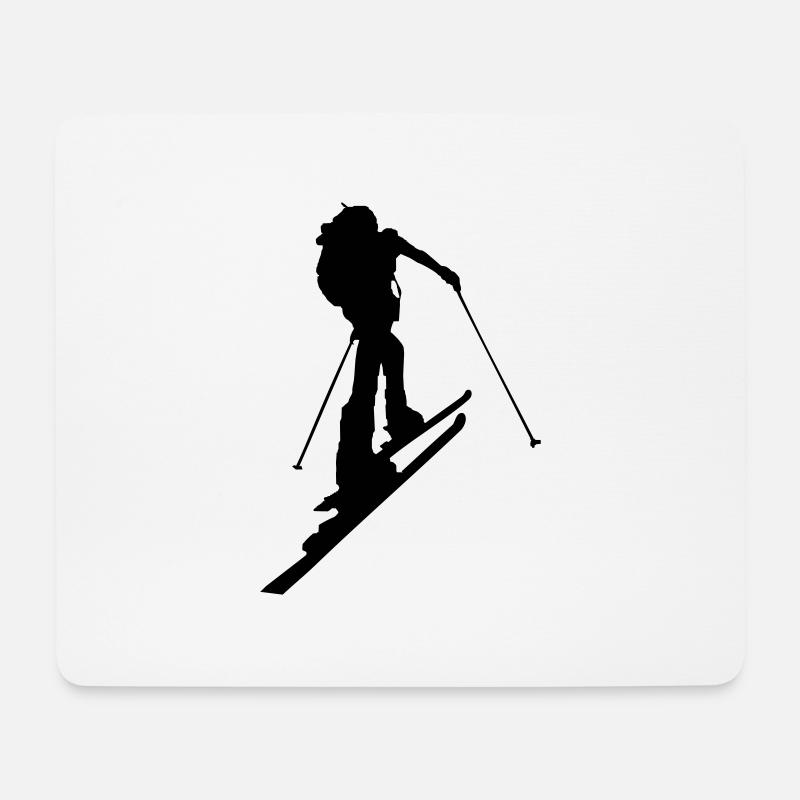 Ski touring - Mousepad (Querformat) - Weiß