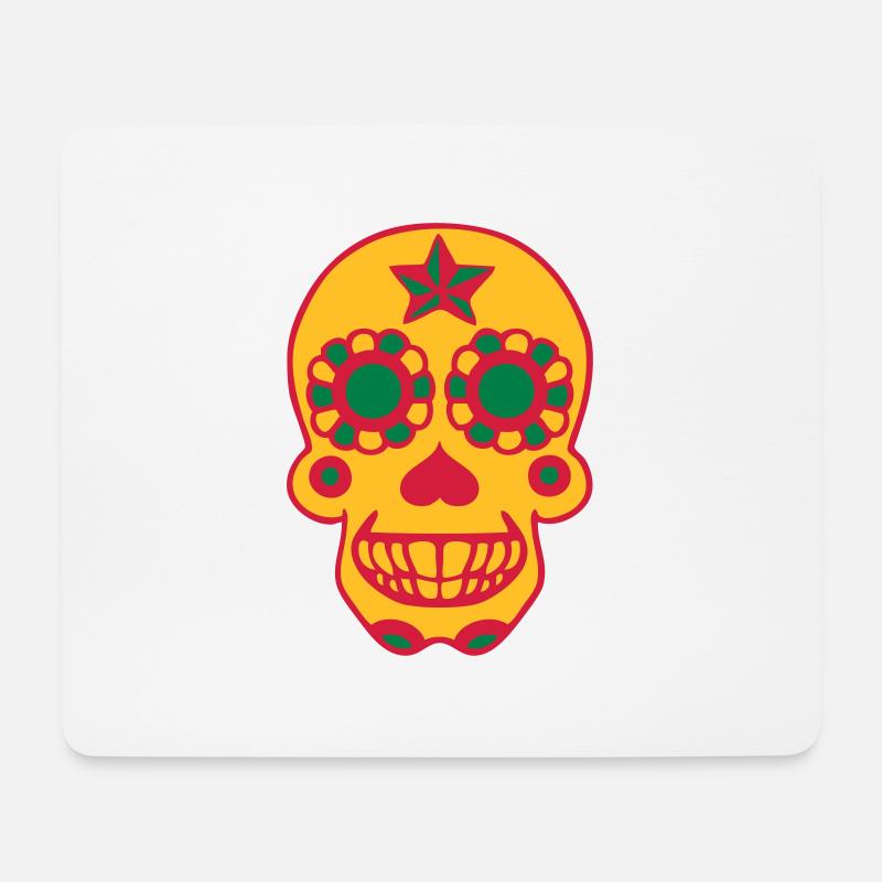 Mexikanischer Schädel Calavera-Schädel tot - Mousepad (Querformat) - Weiß