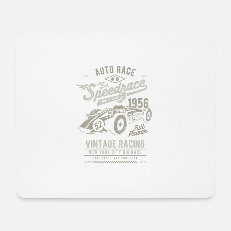 Vintage speedrace car race - Mouse Pad (horizontal) - white