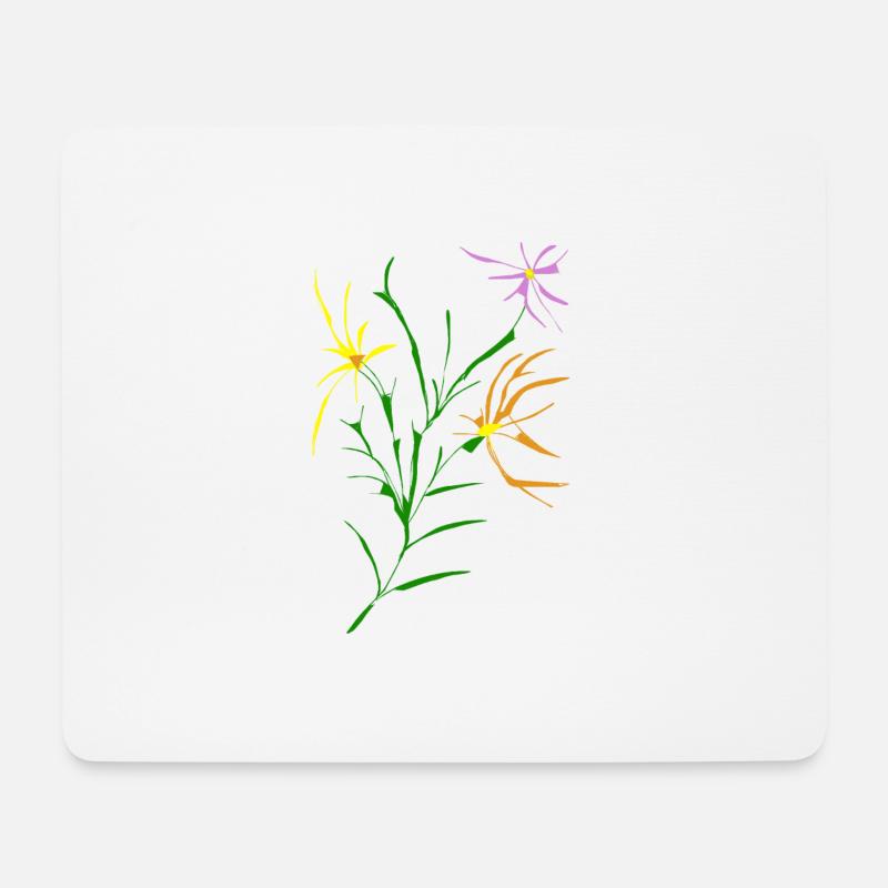 Blumen - Mousepad (Querformat) - Weiß