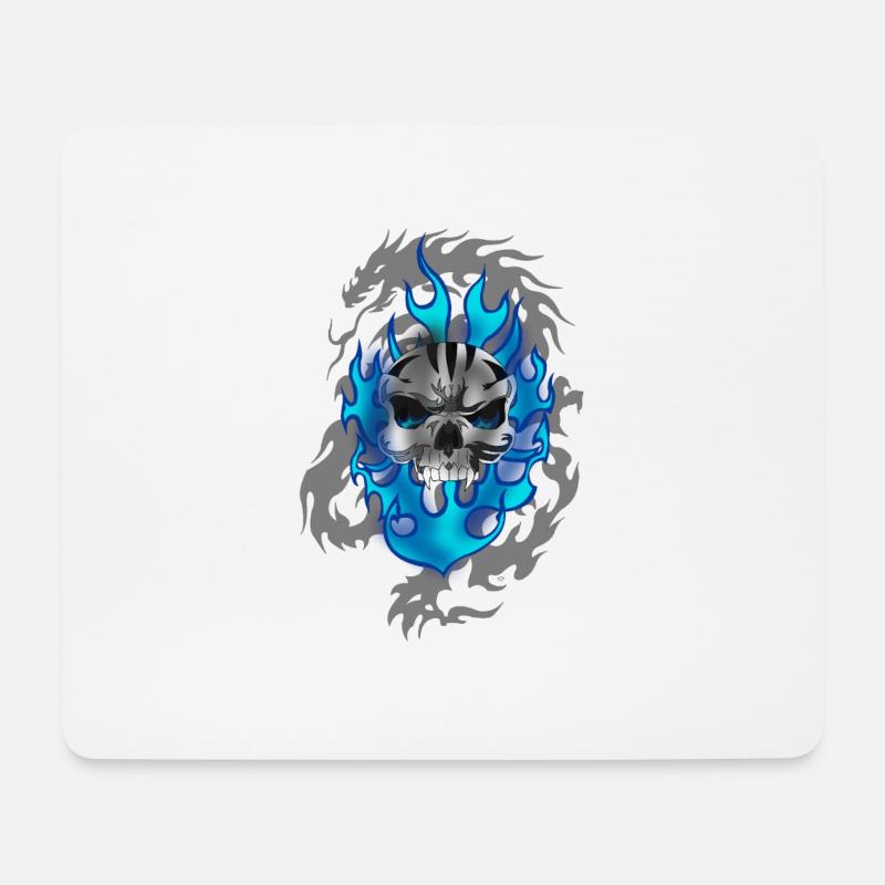 Schädel - Mousepad (Querformat) - Weiß