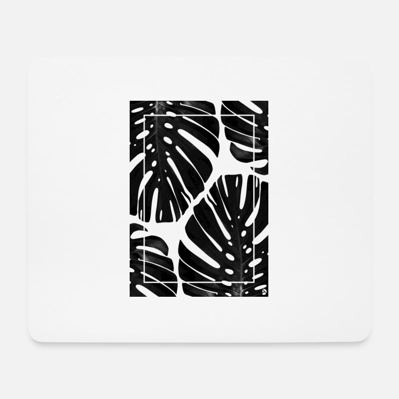 AD Monstera - Mousepad (Querformat) - Weiß