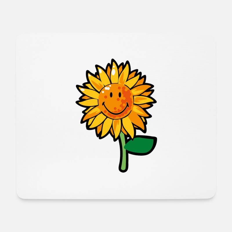 Smiley Sunflower - Mousepad (Querformat) - Weiß