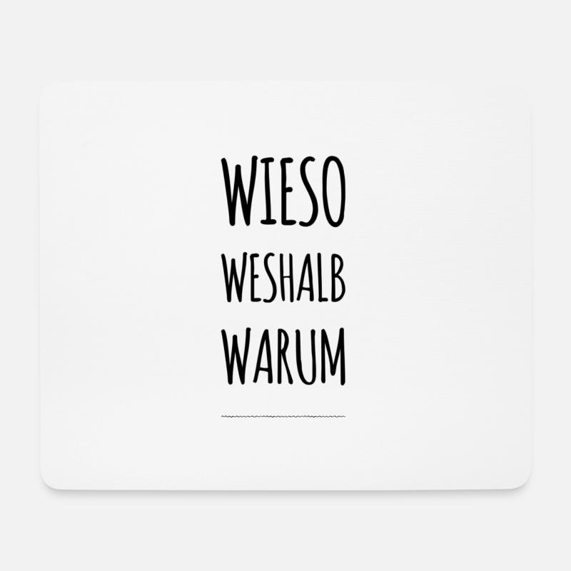 Wieso, Weshalb, Warum - Mousepad (Querformat) - Weiß