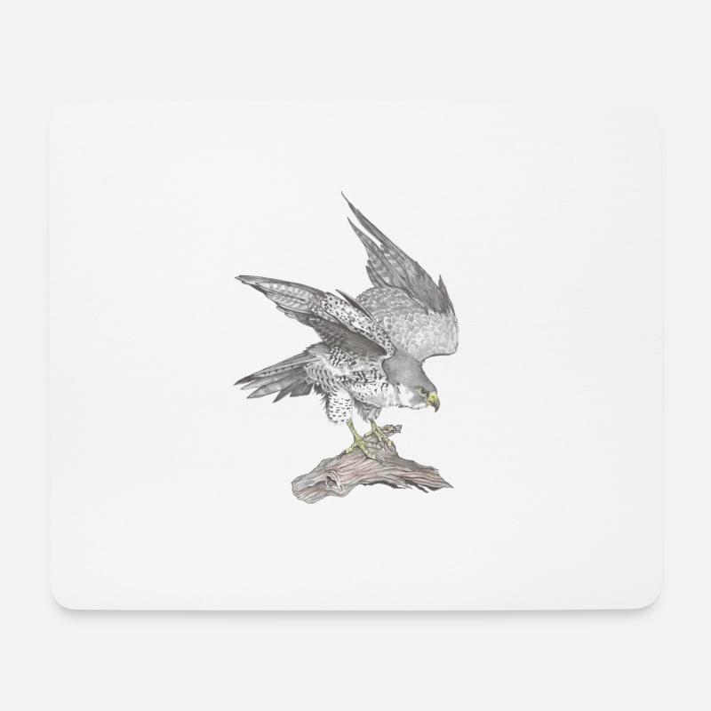 Peregrine falcon - Mouse Pad (horizontal) - white