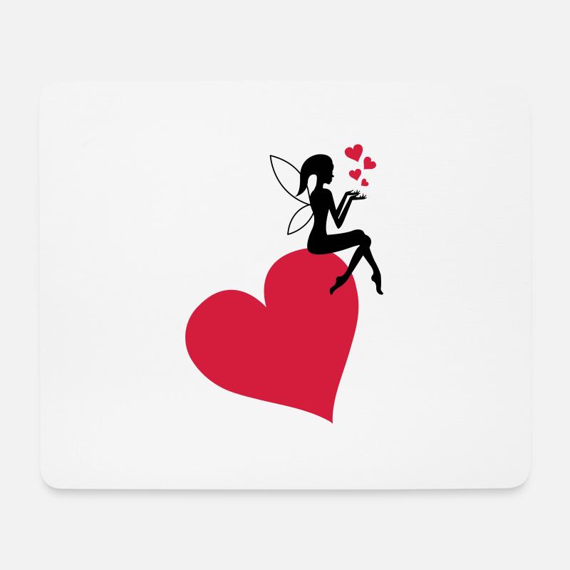 fee_herz_liebe - Mousepad (Querformat) - Weiß