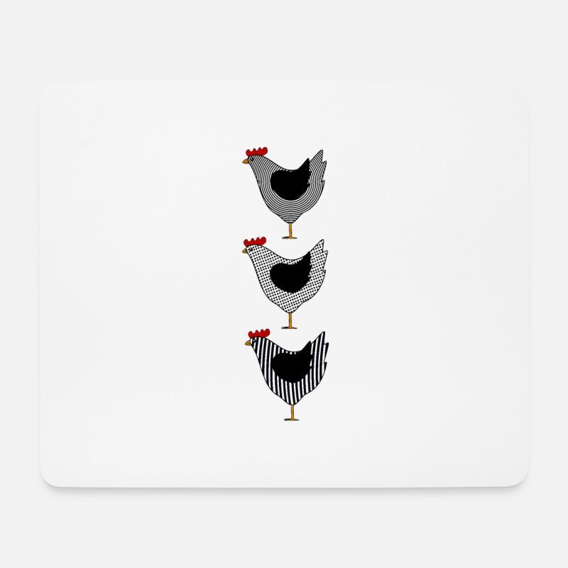 Hühner Huhn Hahn Kücken Federvieh Vogel Eier Ei - Mousepad (Querformat) - Weiß