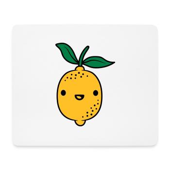 Fruit de citron kawaii - Tapis de souris (format paysage) - blanc - Devant