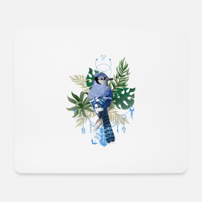 Tropische Vogel Sommer Geschenk Energie Blume Art - Mousepad (Querformat) - Weiß