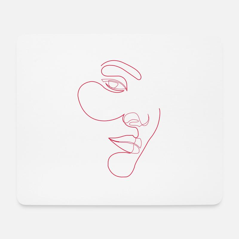 Frauengesicht - Mousepad (Querformat) - Weiß