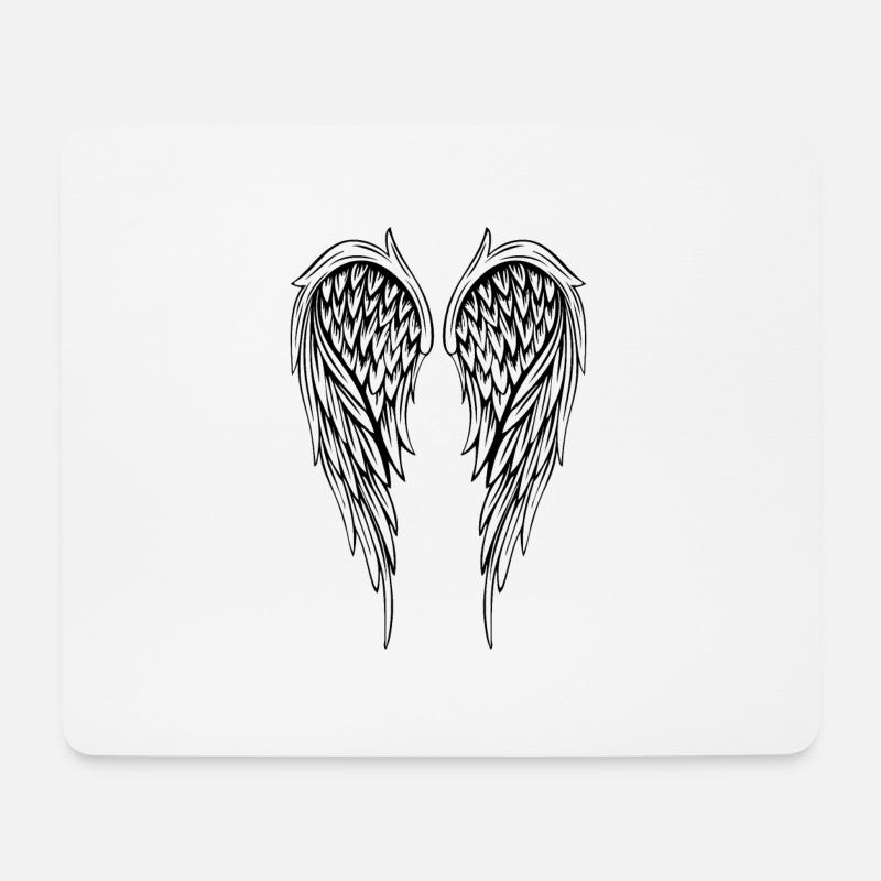 Angel Wing Angel Wings - Large Version - Mouse Pad (horizontal) - white