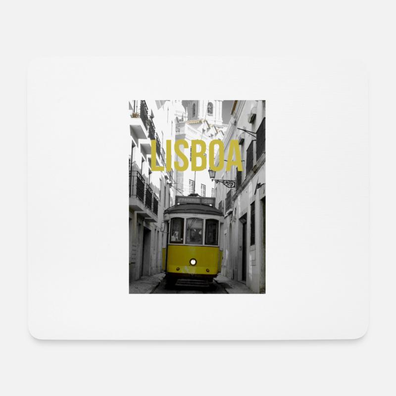 Lissabon - Mousepad (Querformat) - Weiß