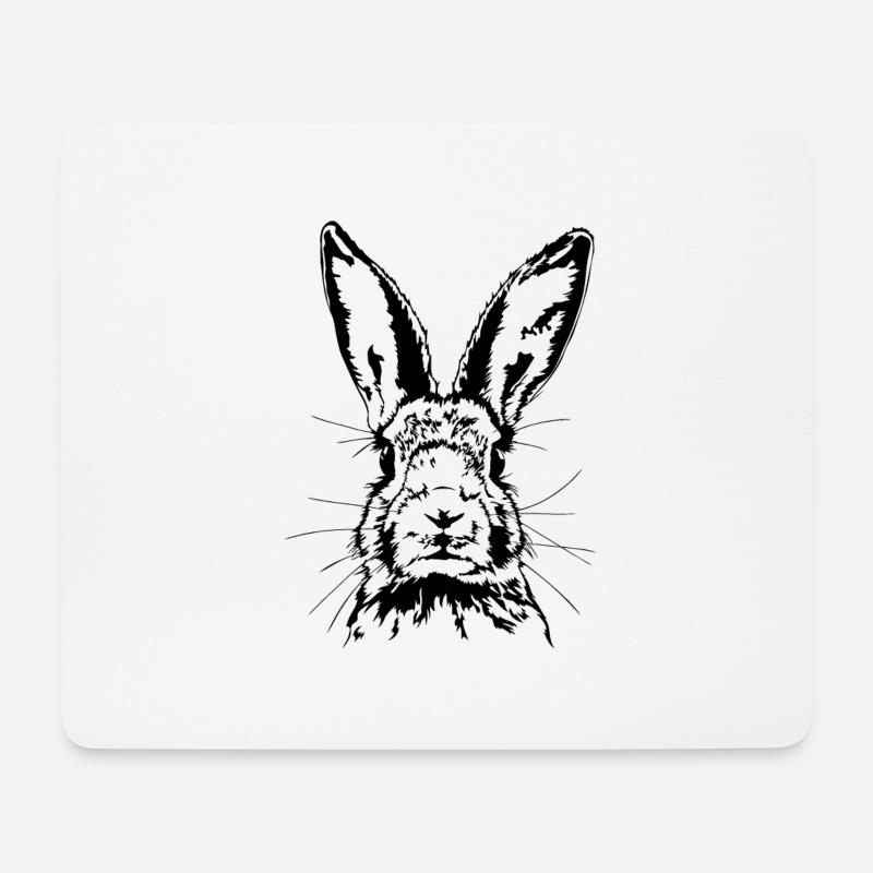 Lustiger HASE Feldhase Hasen Mama Wilsigns - Mousepad (Querformat) - Weiß