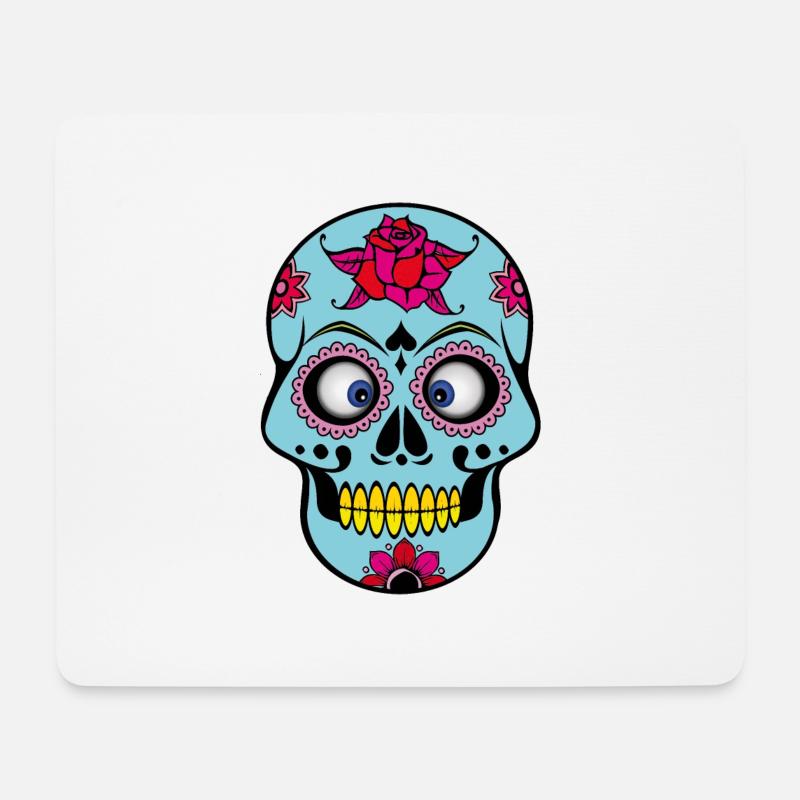 Drôle de tête de mort | funny skull - Tapis de souris (format paysage) - blanc