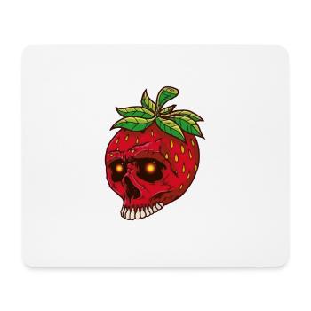 Erdbeer Schädel Totenkopf | Strawberry Skull - Mousepad (Querformat) - Weiß - Vorne