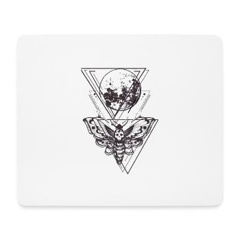 Motte Lune Skull Tattoo Graphisme Shirt - Tapis de souris (format paysage) - blanc - Devant