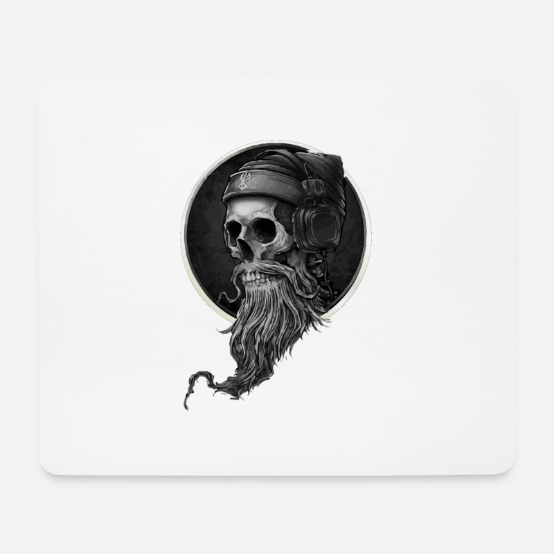 Wikingerschädel - Mousepad (Querformat) - Weiß
