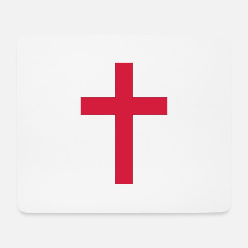 Christliches Kreuz (Farbe veränderbar) - Mousepad (Querformat) - Weiß