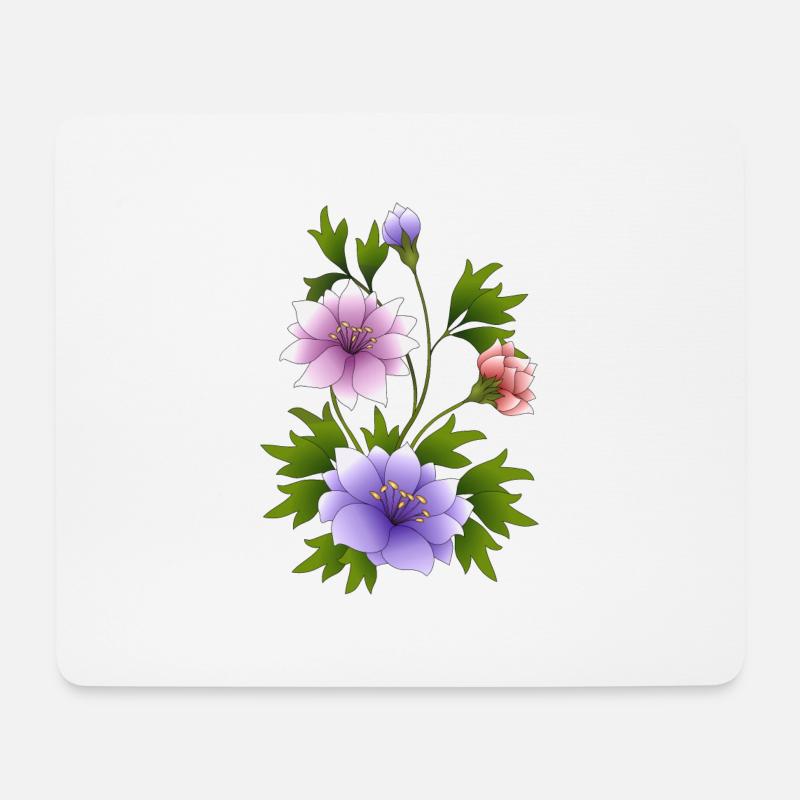 Blumen - Mousepad (Querformat) - Weiß