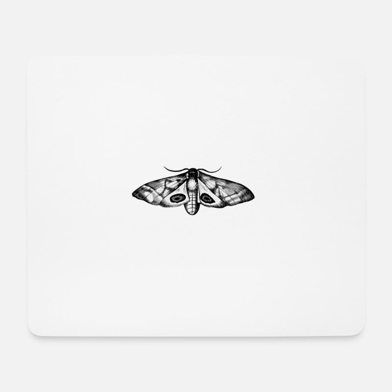 Zeichnung Motte - Mousepad (Querformat) - Weiß