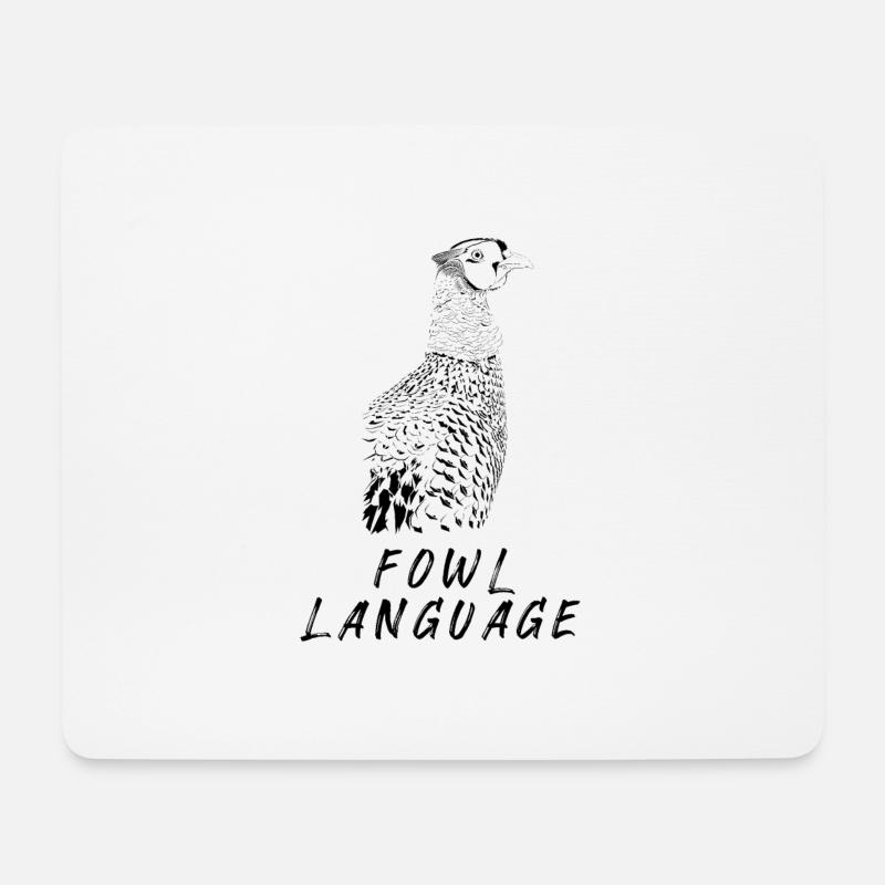 Geflügelsprache II - Mousepad (Querformat) - Weiß