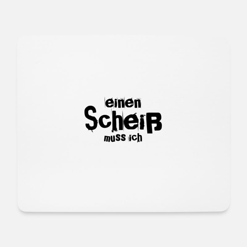 einen Scheiß muss ich - Mousepad (Querformat) - Weiß